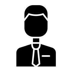 Man icon in glyph style