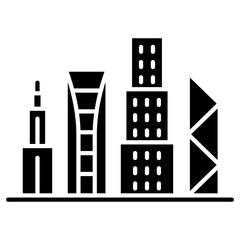 Singapore city icon in glyph style
