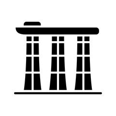 Marina bay sand icon in glyph style