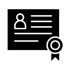 Certificate icon in glyph style