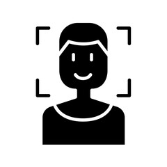 Face scan icon in glyph style