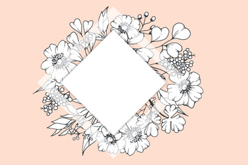 Black and White Floral Background with Space for Text – Elegant Design for Modern Projects