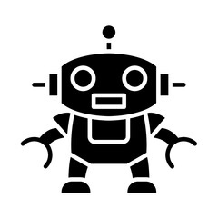 Robot icon in glyph style