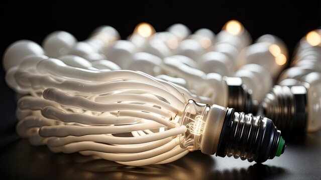 1. **Energy-Saving Lit Bulb Among Incandescent Darkness**