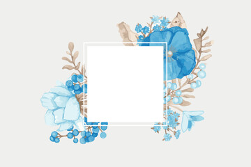 Watercolor Floral Background with Space for Text – Elegant Design for Invitations, Posters, and More