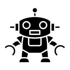 Robot icon in glyph style