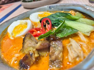 THAI RAMEN OR Laksa with Soft Boiled Egg