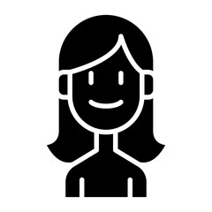 woman icon in glyph style