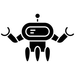Robot icon in glyph style