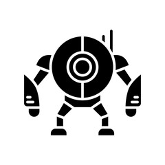 Robot icon in glyph style