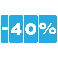 Sky Blue-colored Flat 40% Off - offer sale vector