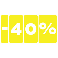 Yellow-colored Flat 40% Off - offer sale vector