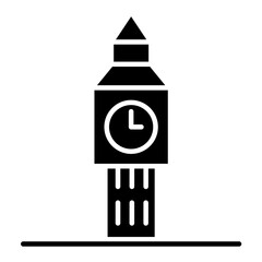 Obraz premium Big ben icon in glyph style