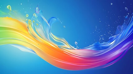 Abstract colorful liquid splash design, vibrant colors, dynamic motion