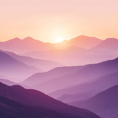 Fototapeta premium Sunrise Mountains: Pink Purple Haze
