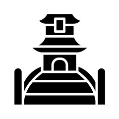 Hong kong temple icon in glyph style