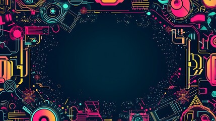 Abstract digital art frame design