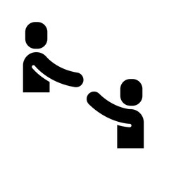 Helping icon in glyph style