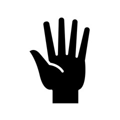 Hand up icon in glyph style