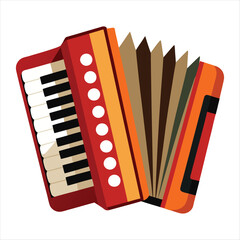A vector illustration of Accordion Musical Instrument isolated on white background