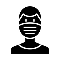 face mask icon in glyph style