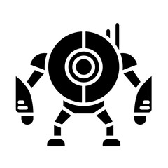 Robot icon in glyph style