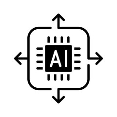 AI chip icon in glyph style