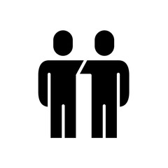 Friendship icon in glyph style