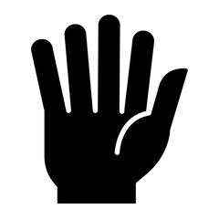 Hand up icon in glyph style
