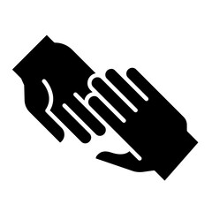 Helping hand icon in glyph style