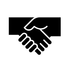 Shake hand icon in glyph style