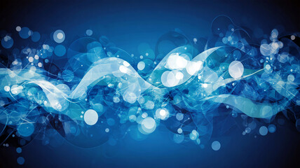 Obraz premium Blue Abstract Light Wave Background, Full of Dynamism and Vitality