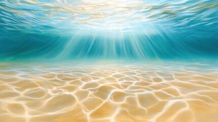 underwater sunlight on sandy ocean floor