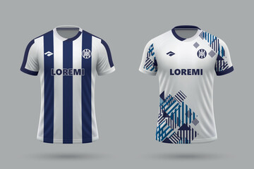 3d realistic soccer home and away jersey in style, football kit template © magr80