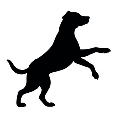 A standing pose vector silhouette, isolated white background