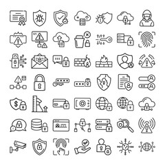 Cybersecurity Icons Data Protection, Privacy, and Network Security