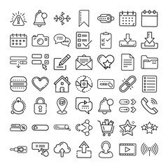 Universal Line Icons Interface, Web, App, Communication, and More