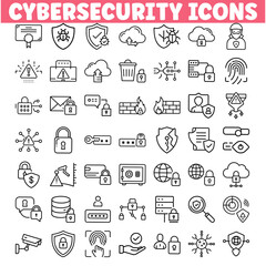 Cybersecurity Icons Data Protection, Privacy, Network Security, and More