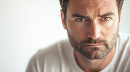 Fototapeta premium serious man portrait intense gaze close up