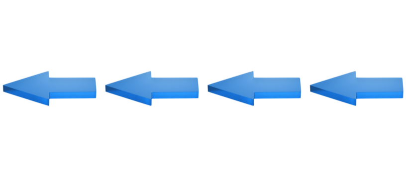 Semi-transparent blue arrows arranged in a continuous, evenly spaced sequence - Powered by Adobe