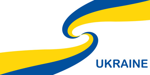 Ukraine flag on a white background. Vector illustration.
