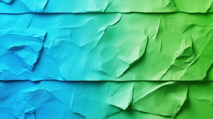 Fototapeta premium Peeling green and blue paint on a textured wall revealing layers of color and weathered surface details