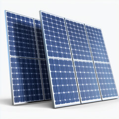 4K PNG of Three Solar Panels in a Row, Isolated on Transparent Background