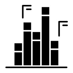 Graph icon in glyph style