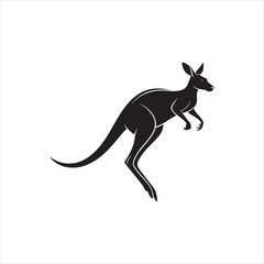 Cute kangaroo silhouette, vector illustration design on a white background. 