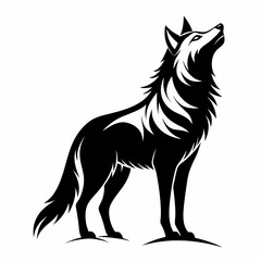 Fierce Snarling Wolf Head with Detailed Fur in Tribal Style, High Contrast