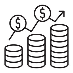 increase cost vector icon
