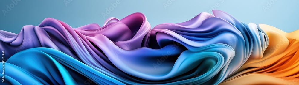 Poster abstract background featuring colorful flowing fabric with artistic design and texture elements