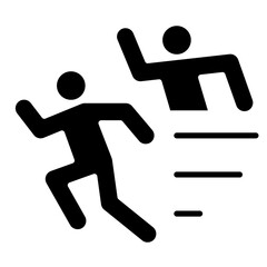 Running icon in glyph style