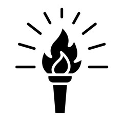 Fire torch icon in glyph style